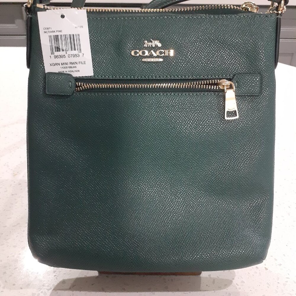 Green Coach Green Purse crossbody  -  NWT